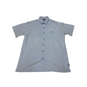 Royal Robbins Mens XL Blue Gingham‎ Checkered Short Sleeve Button Up Shirt
